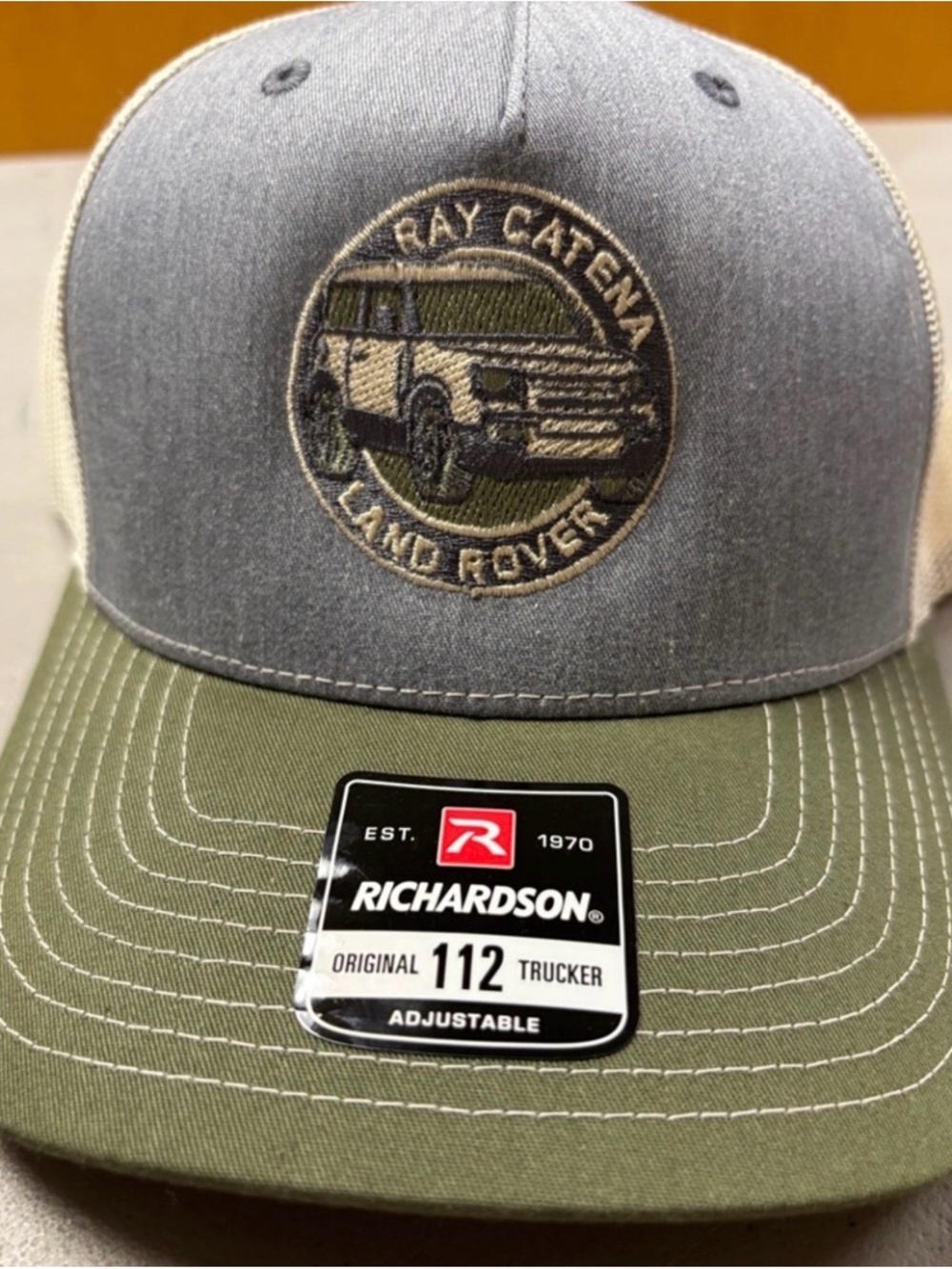 Richardson 112 Trucker Hat - Gray Crown with Olive Green Bill